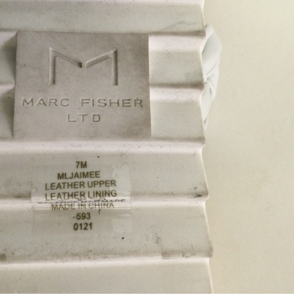 Marc Fisher LTD Jaimee Espadrille Slide Sandal In White Leather Size 7 M - Picture 8 of 11